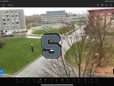 Sheridan logo in AR